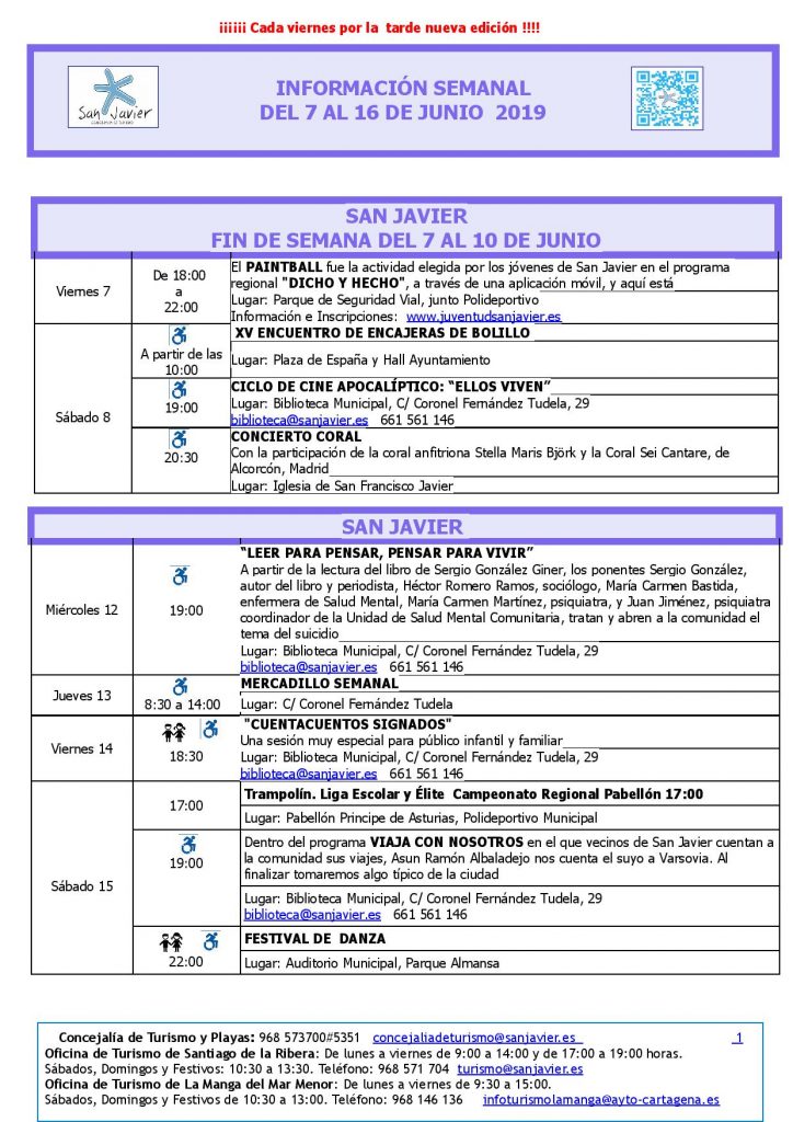 San Javier del 7 al 16 de junio