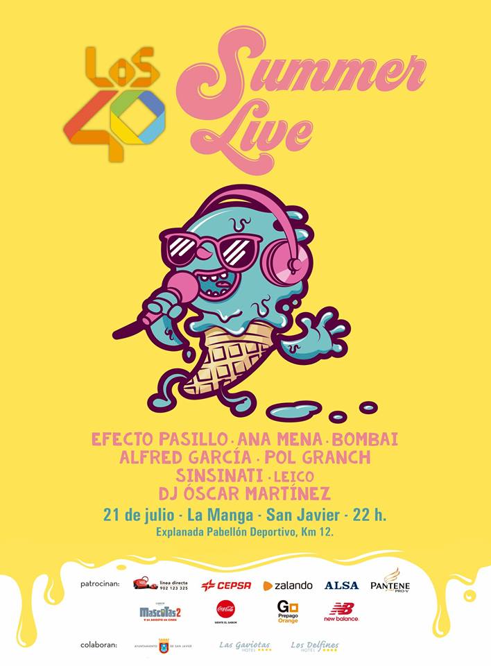 anuncio de concierto de los 40 summmer live en la manga del mar menor